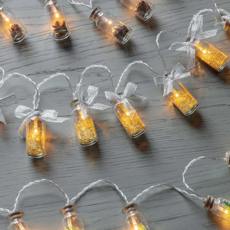 Seco 10 LED String with Glitter in Jars - Gold