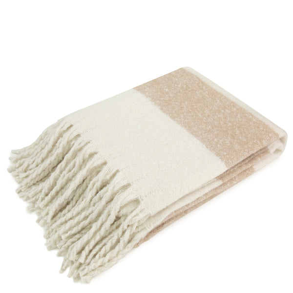 Faux Mohair Stripe Ivory/Taupe