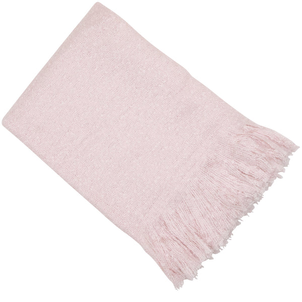 Faux Thick Mohair Throw Babypink