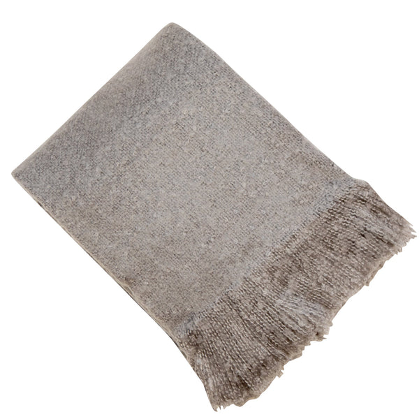 Faux Thick Mohair Throw Grey