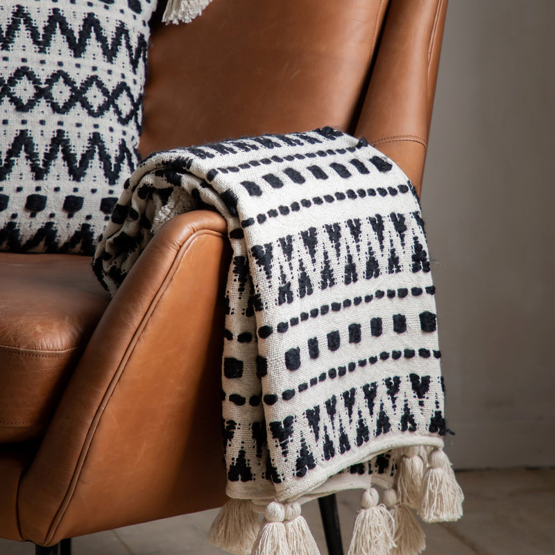 Tufted Throw With Tassles