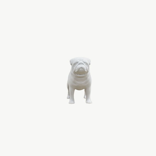 Ceramic Pug Sculpture - White