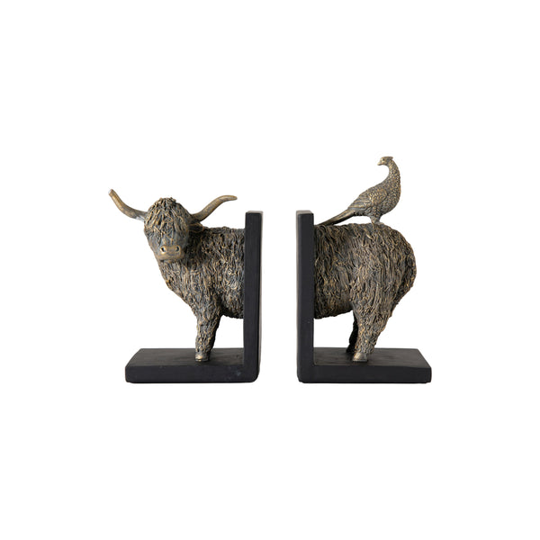 Highland Cow Bookends (Set of 2) - Bronze