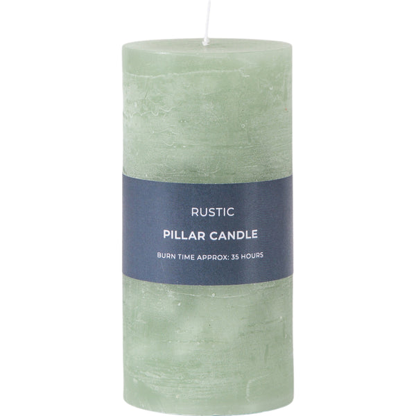 Pillar Candle Rustic (2pk) - Sage