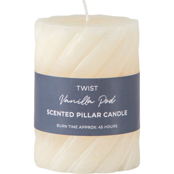 Vanilla Pillar Candle Twist (2pk) - Ivory