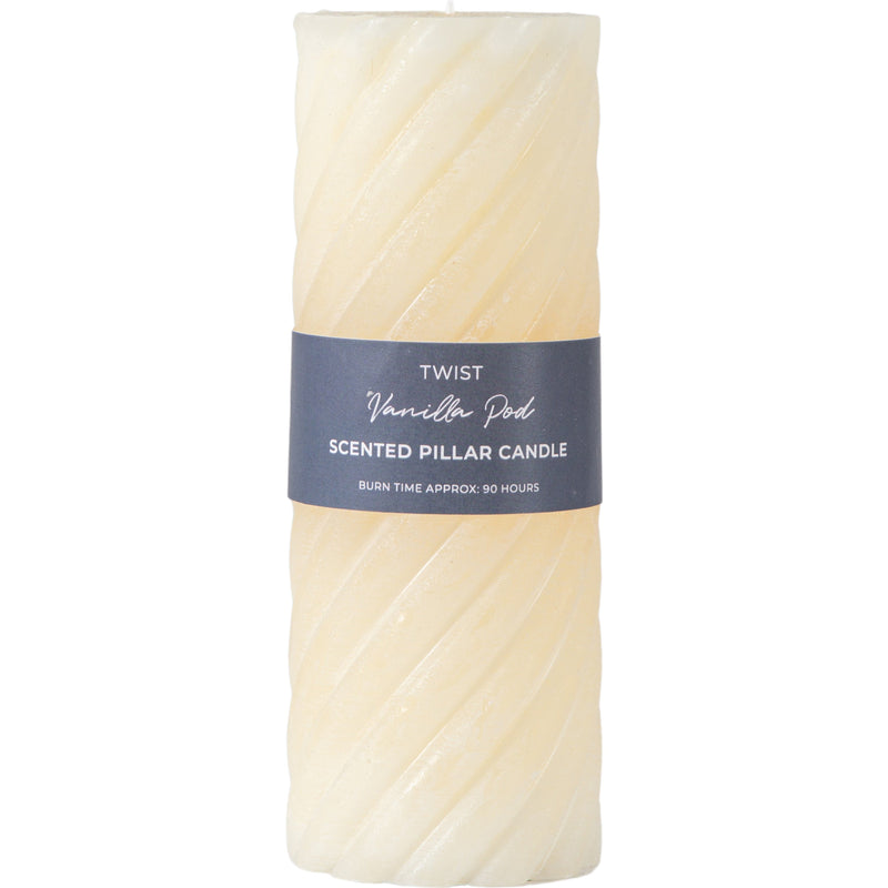 Vanilla Pillar Candle Twist (2pk) - Ivory