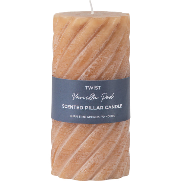 Vanilla Pillar Candle Twist (2pk) - Amber
