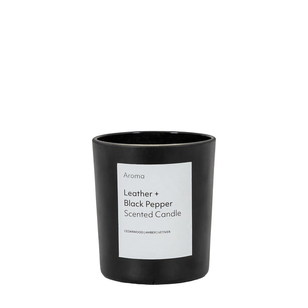 Aroma Votive Leather & Black Pepper - Black / White