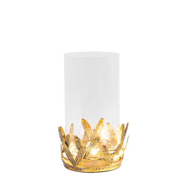 Mistletoe Candle Holder with LED - Gold