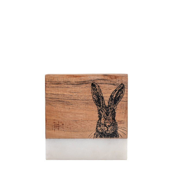 Hare Coasters Marble (Set of 4) - White