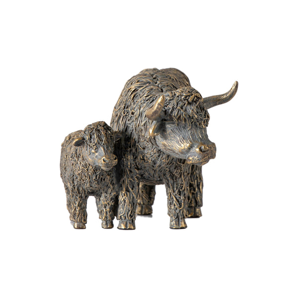 Highland Cow Mum & Calf - Bronze