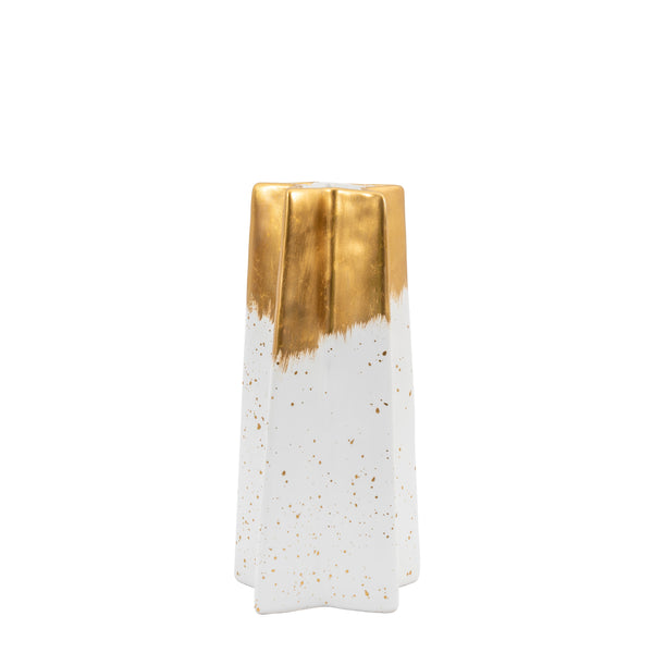 Shooting Star Vase - White / Gold