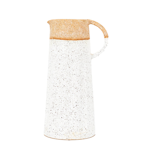 Callow Pitcher Vase - Natural / White