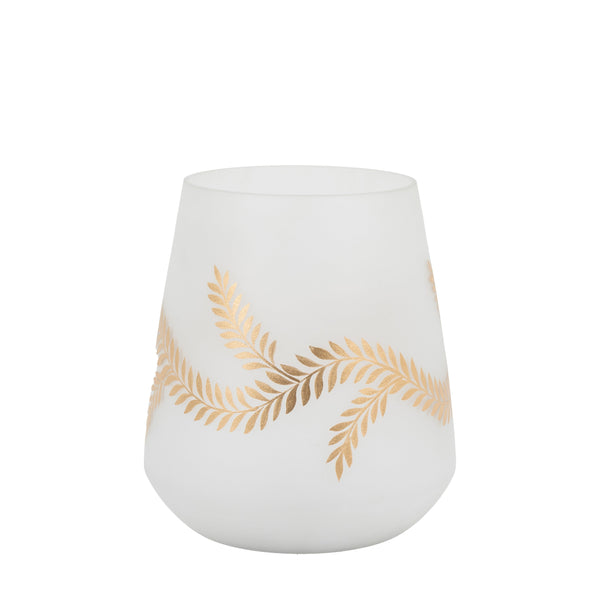 Mistel Hurricane Vase - White / Gold