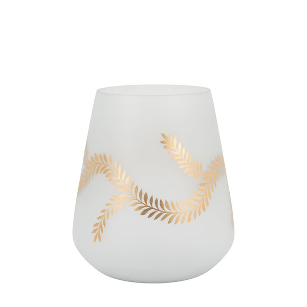 Mistel Hurricane Vase - White / Gold