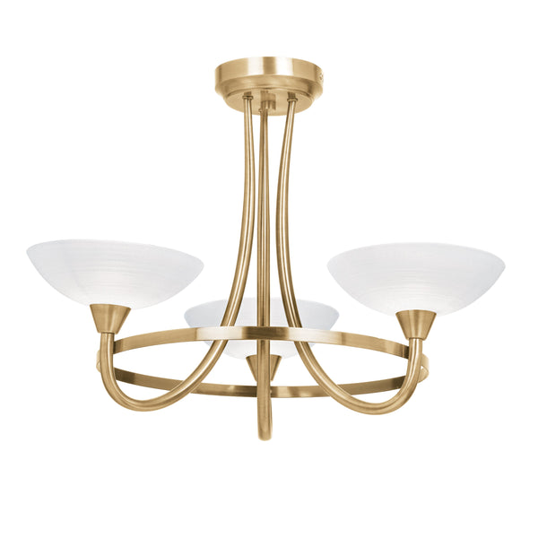 Cagney 3 Ceiling Lamp - Antique Brass / White