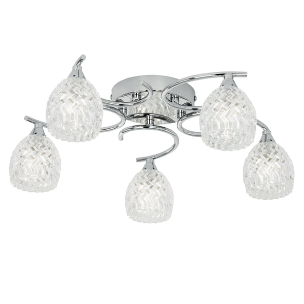 Boyer 5 Ceiling Lamp - Chrome / Clear