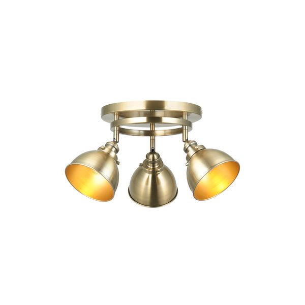 Wyatt 3 Round Ceiling Light - Brass