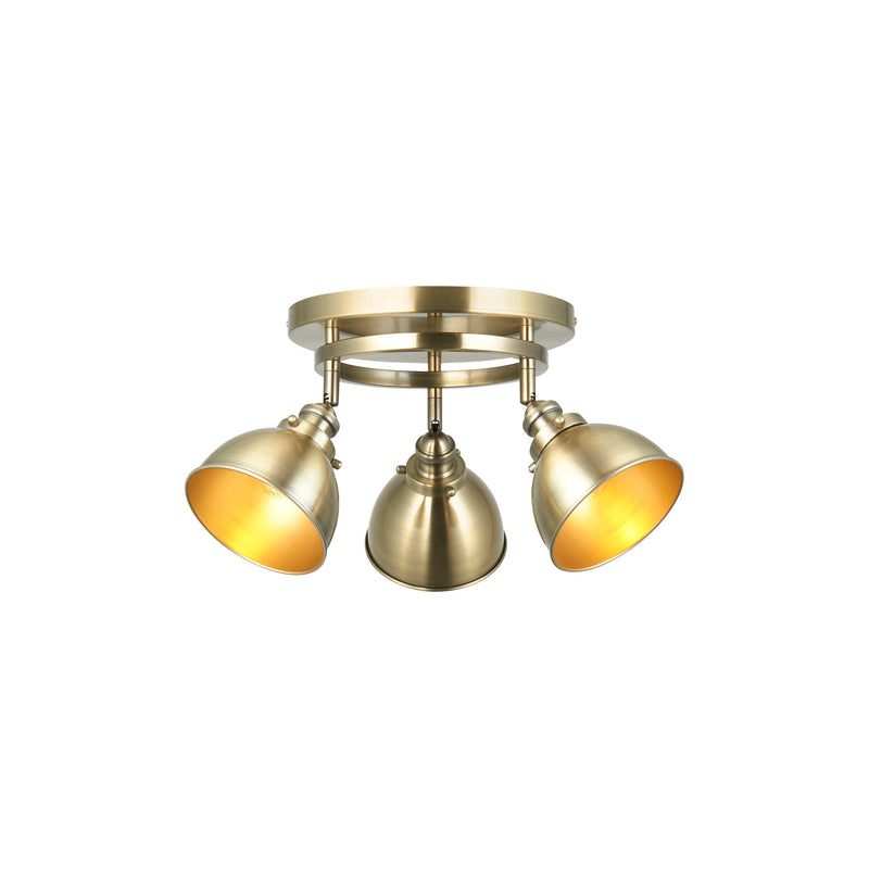 Wyatt 3 Round Ceiling Light - Brass