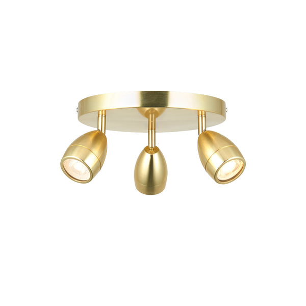 Porto Bathroom 3 Ceiling Light - Satin Brass