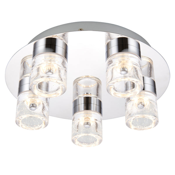 Imperial 5 Ceiling Lamp - Chrome / Clear