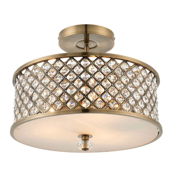 Hudson Ceiling Lamp - Antique Brass / Clear