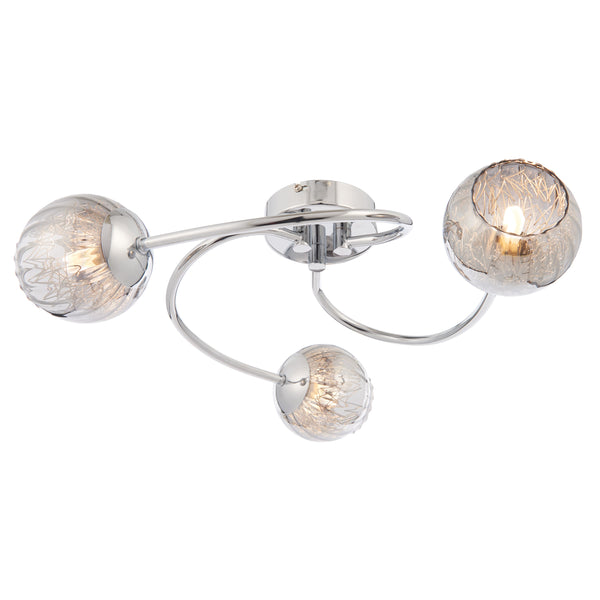 Aerith 3 Ceiling Lamp - Chrome / Smoked