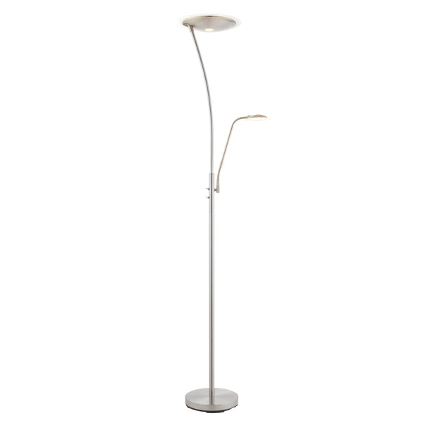 Alassio Floor Lamp - Frosted / Satin Chrome