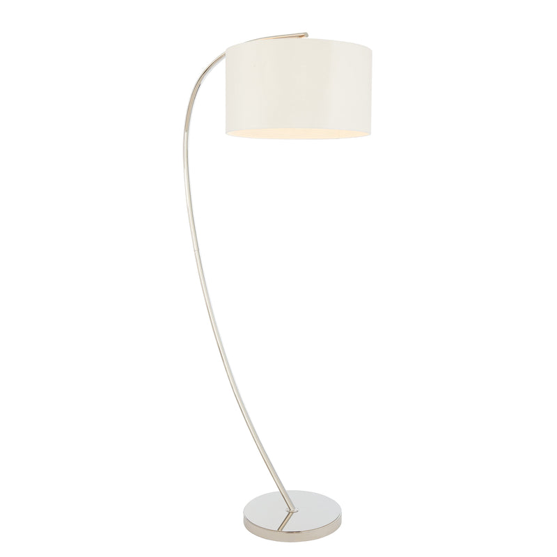 Josephine Floor Lamp - Bright Nickel / Vintage White