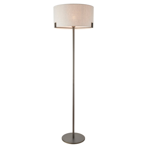 Hayfield Floor Lamp - Brushed Bronze Plate / Natural
