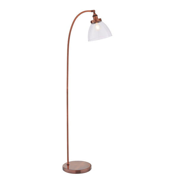 Hansen Floor Lamp - Aged Copper / Clear Glass