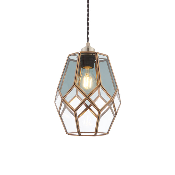 Ripley Shade - Antique Brass / Smoked Glass