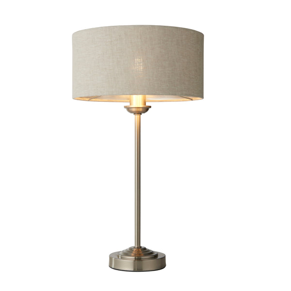 Highclere Table Lamp - Chrome / Natural