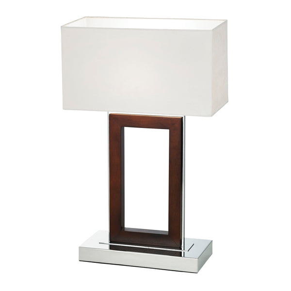 Portal Table Lamp - Dark Wood / Cream