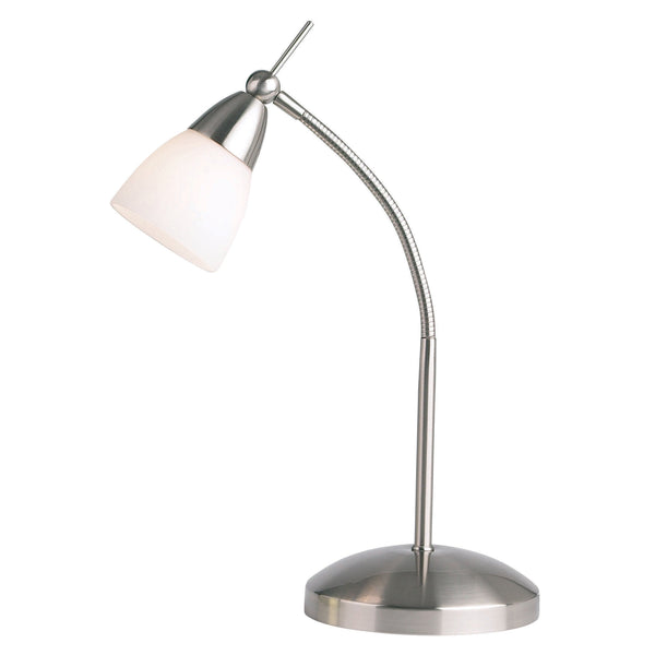 Range Table Lamp - Satin Chrome / White