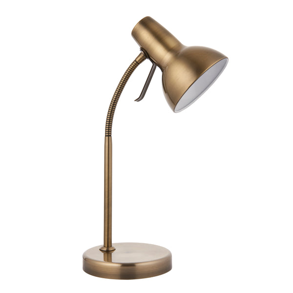 Amalfi USB Table Lamp - Antique Brass / Gloss White