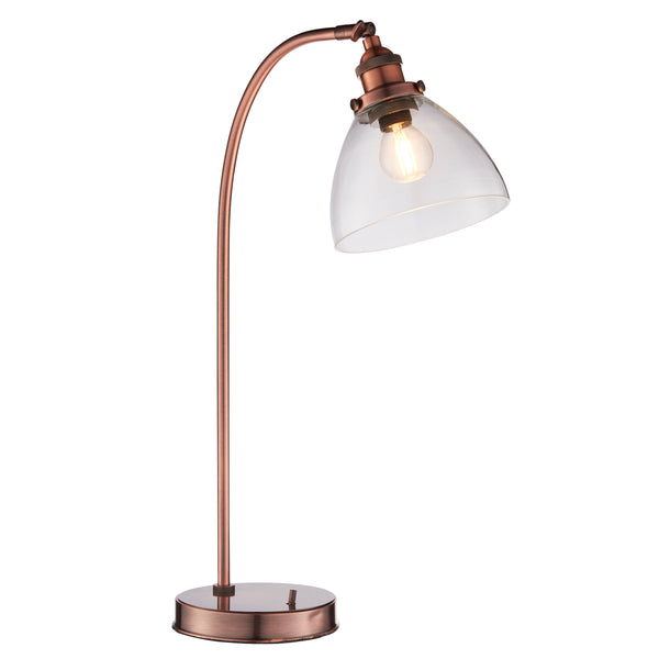 Hansen Table Lamp - Aged Copper / Clear Glass