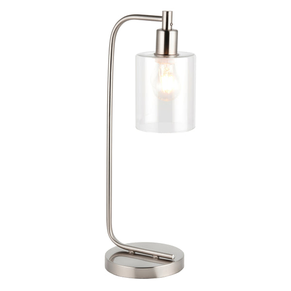 Toledo 1 Table Light - Brushed Nickel / Clear