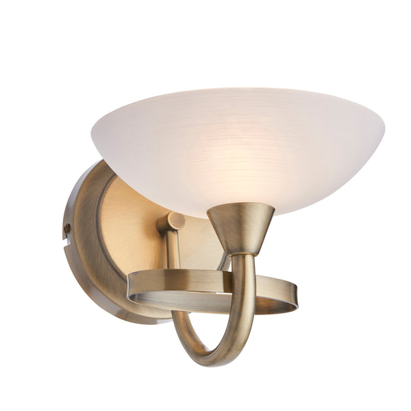 Cagney Wall Light - Antique Brass / White