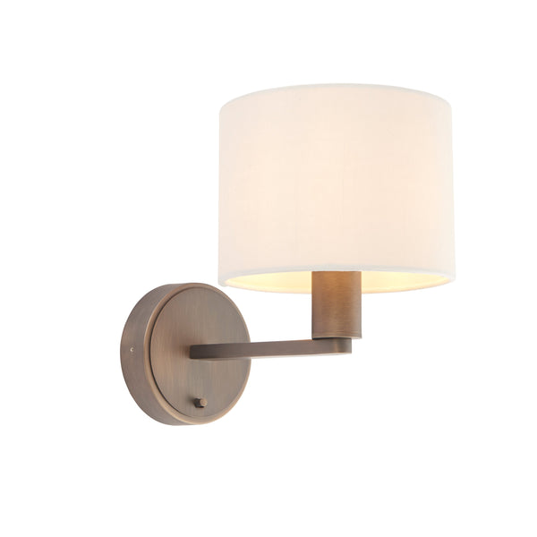 Daley Wall Light Faux Silk - Antique Bronze / Marble