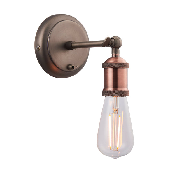 Hal Wall Light - Aged Copper / Aged Pewter