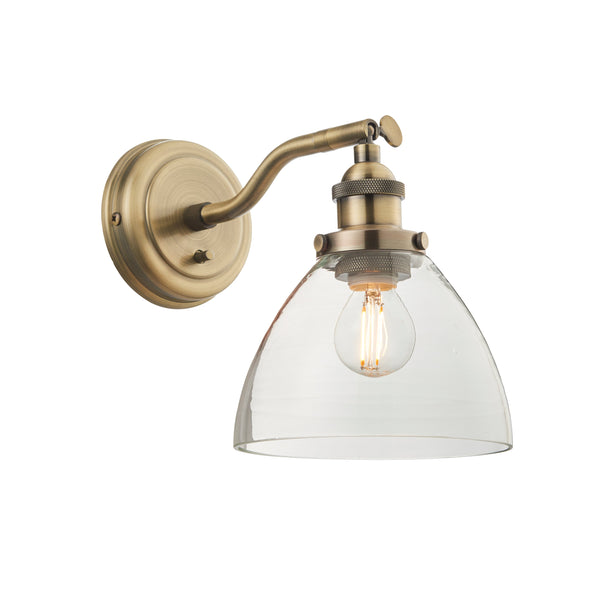 Hansen Wall Light - Antique Brass / Clear