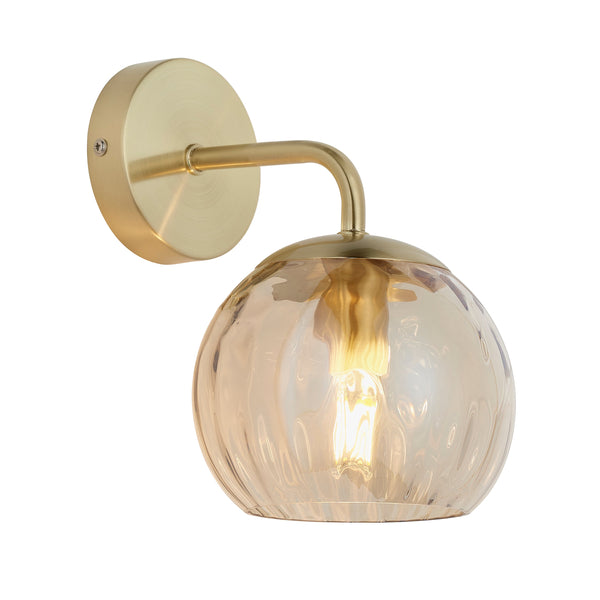 Dimple 1 Wall Light - Brushed Brass / Champagne