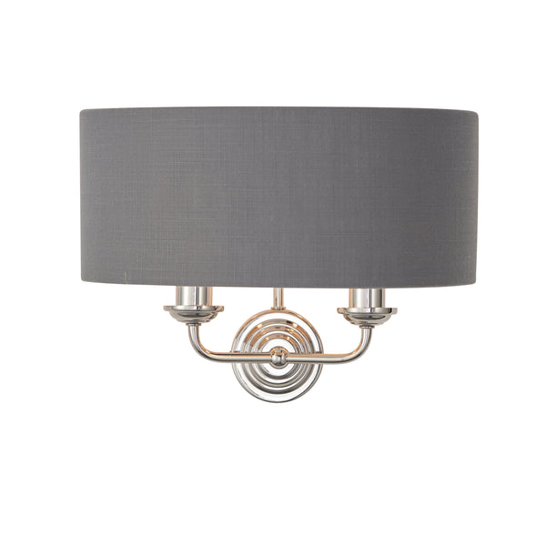Highclere 2 Wall Light - Charcoal / Nickel