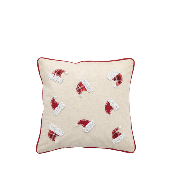 Santa Hats Cushion Cover - White