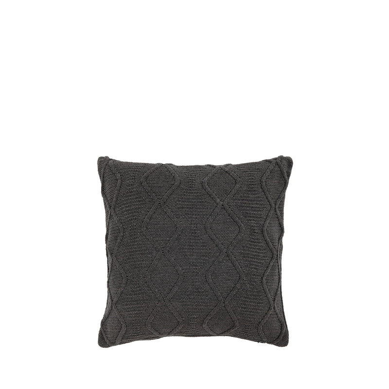 Chenille Cable Cushion Cover - Grey