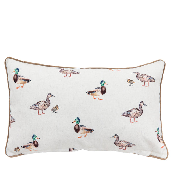 Watercolour Kilburn Duck Cushion Cover - Brown / Natural