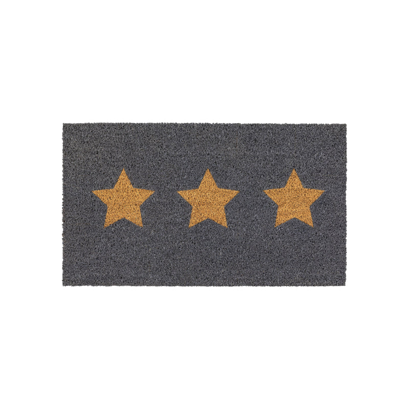 Triple Star Coir Doormat - Grey / Natural