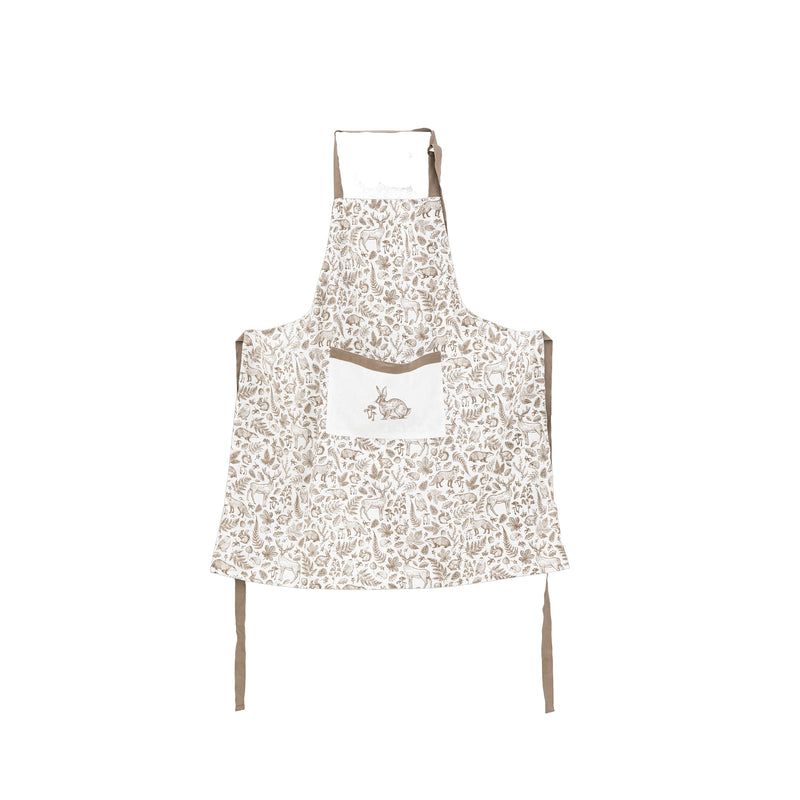 Etched Woodland Apron - Natural