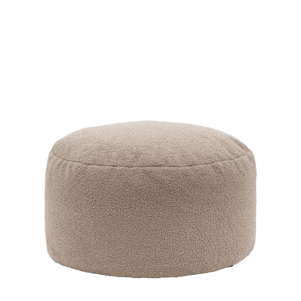 Boucle Round Pouffe - Brown